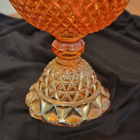 Vintage Imperial Glass Marigold CARNIVAL GLASS Open Edge Compote Dish. EUC - Picture 3 of 7